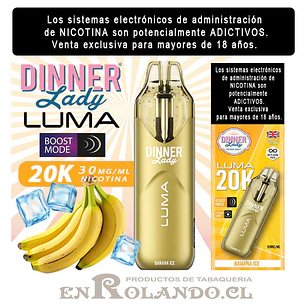 Vape Dinner Lady Luma 20K - Banana ICE ($9.990 x Mayor) 20.000 Puffs