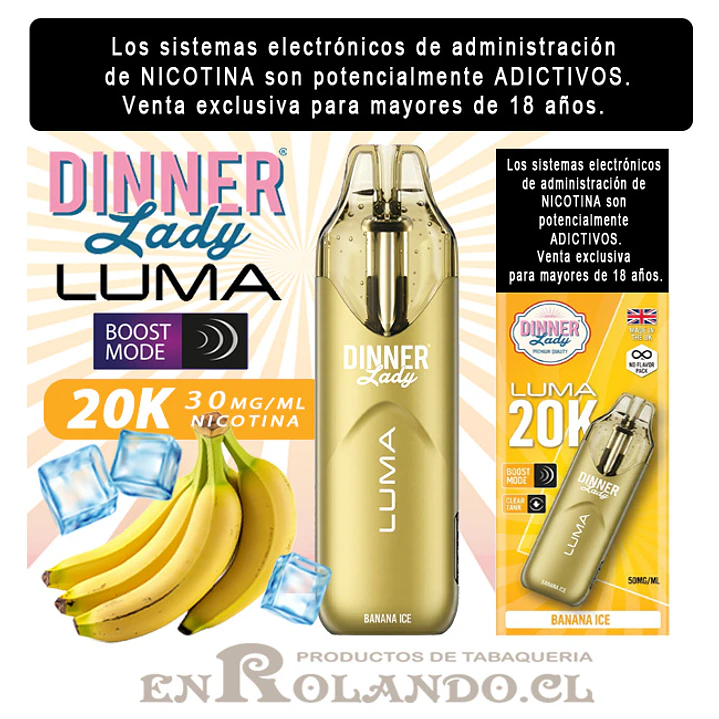 Vape Dinner Lady Luma 20K - Banana ICE ($9.990 x Mayor) 20.000 Puffs 1