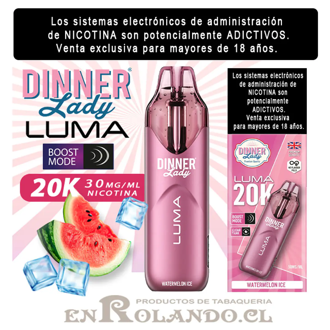 Vape Dinner Lady Luma 20K - Watermelon ICE ($9.990 x Mayor) 20.000 Puffs 1