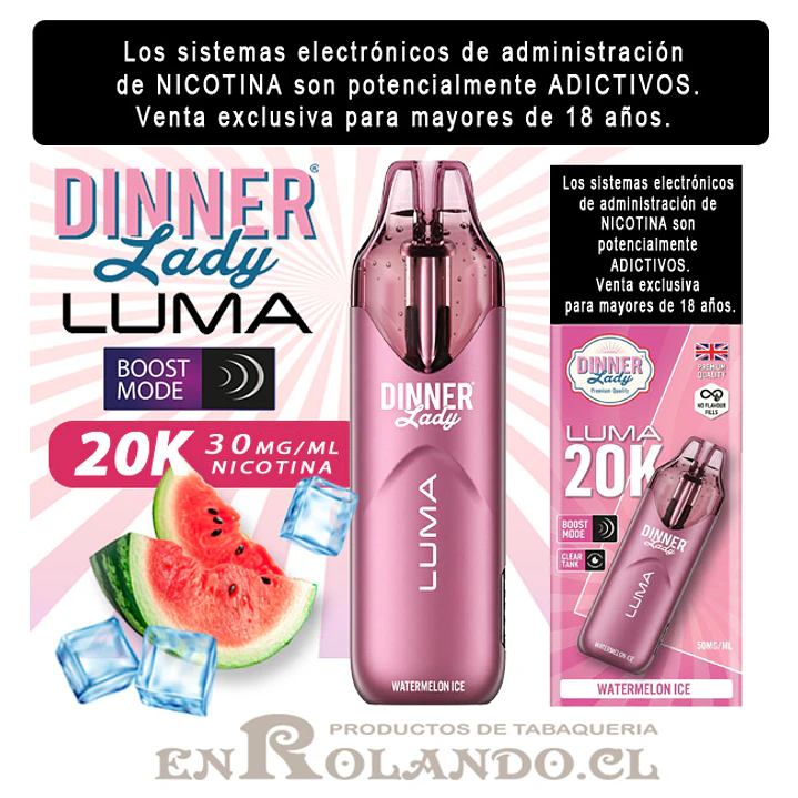 Vape Dinner Lady Luma 20K - Watermelon ICE ($9.990 x Mayor) 20.000 Puffs 1