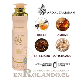 Ard Al Zaafaran Aromatizador Teriaq 300 ml ($3.990 x Mayor) 