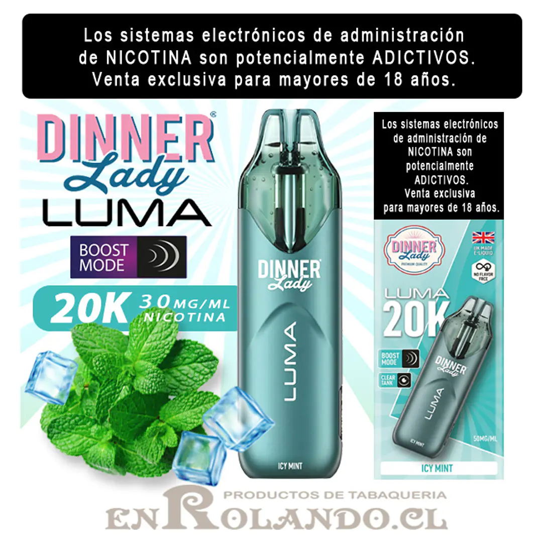 Vape Dinner Lady Luma 20K - ICY Mint ($9.990 x Mayor) 20.000 Puffs 1