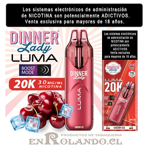 Vape Dinner Lady Luma 20K - Cherry ICE ($9.990 x Mayor) 20.000 Puffs