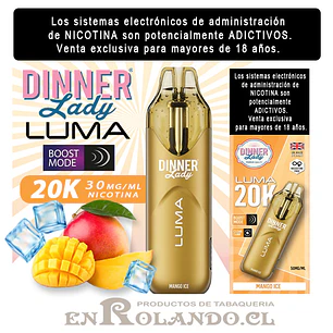 Vape Dinner Lady Luma 20K - Mango ICE ($9.990 x Mayor) 20.000 Puffs
