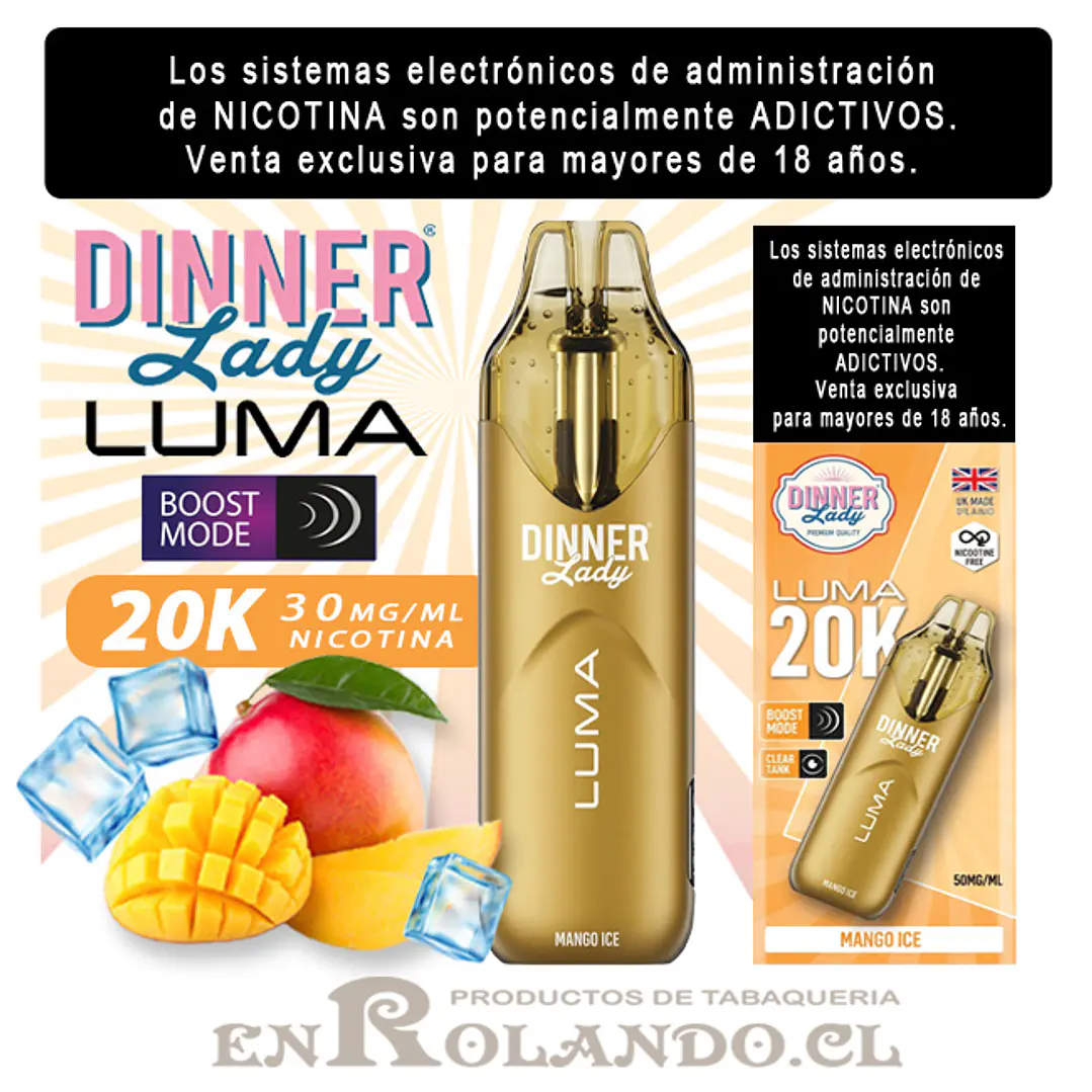 Vape Dinner Lady Luma 20K - Mango ICE ($9.990 x Mayor) 20.000 Puffs 1