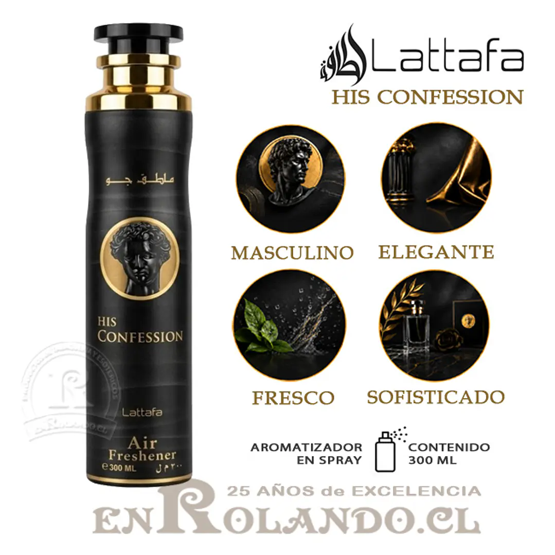 Lattafa Aromatizador His Confession 300 ml ($3.990 x Mayor) 1