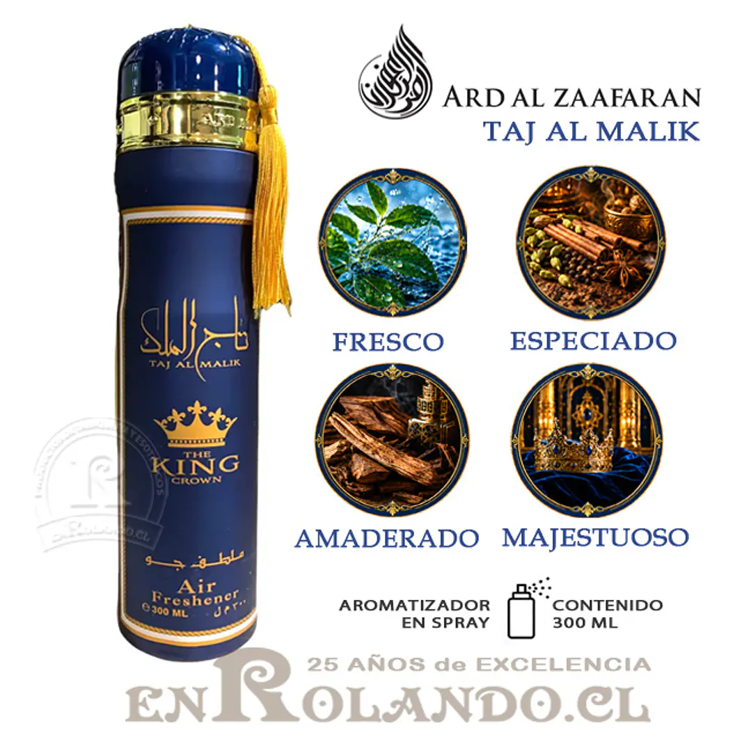 Ard Al Zaafaran Aromatizador Taj Al Malik 300 ml ($3.990 x Mayor)  1