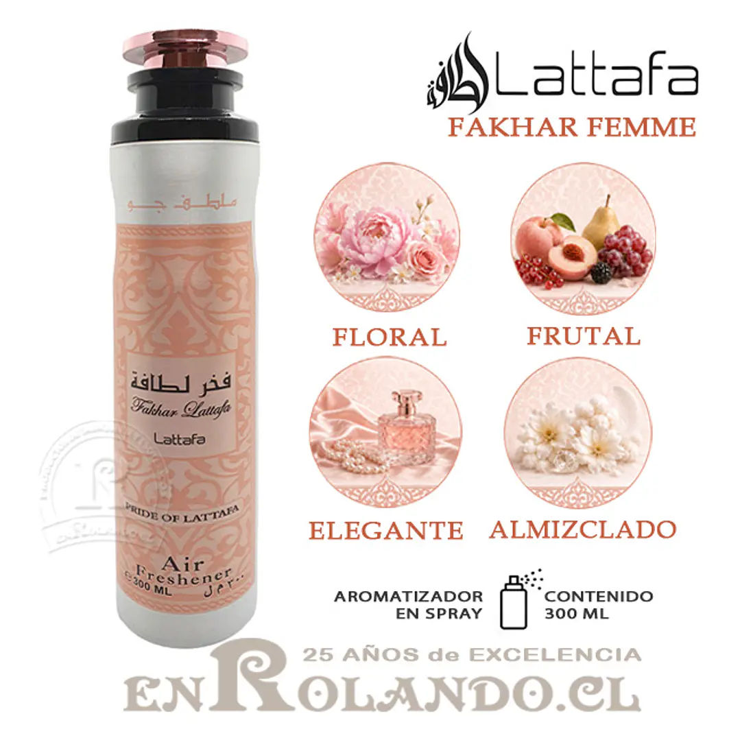Lattafa Aromatizador Fakhar Femme 300 ml ($3.990 x Mayor)  1