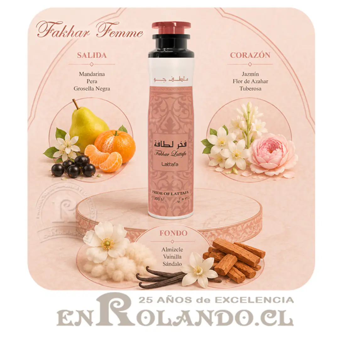 Lattafa Aromatizador Fakhar Femme 300 ml ($3.990 x Mayor)  3