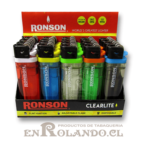 Encendedor Ronson Clearlite - Display ($3.490 x Mayor)