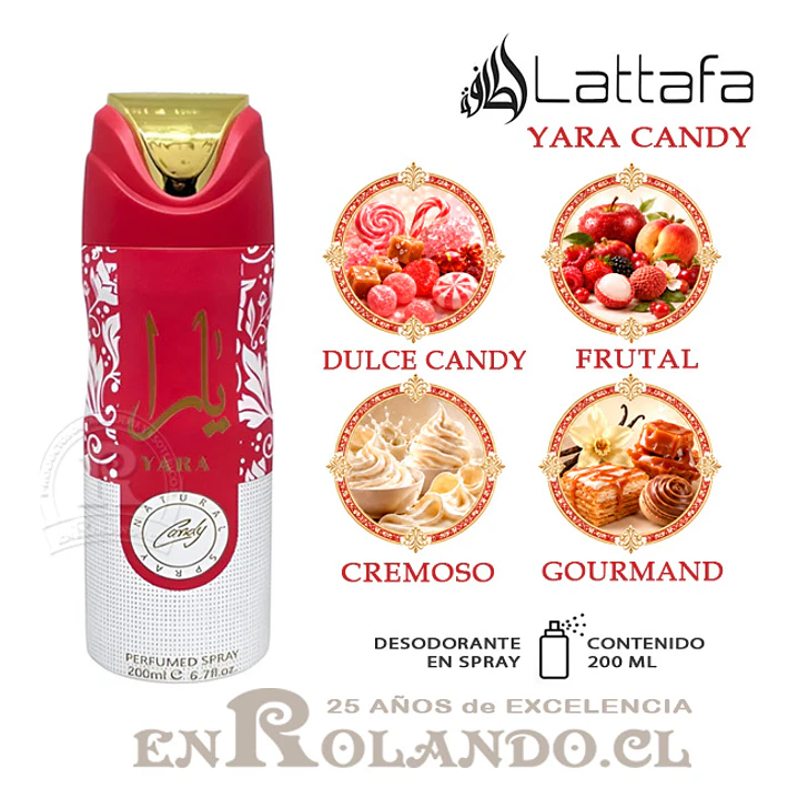 Lattafa Yara Candy Desodorante 200 ml ($3.490 x Mayor)  1