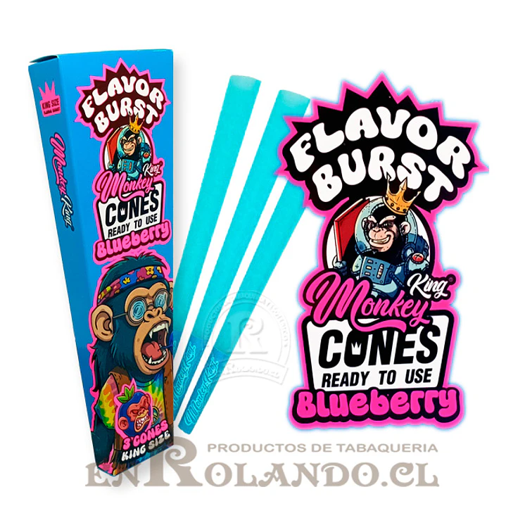 Set 3 Conos Preenrrolados Mokey king Arándanos - Display (24 uds.) 4