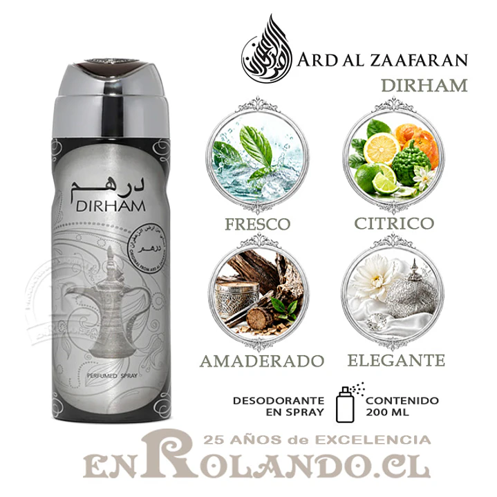 Lattafa Dirham Desodorante 200 ml ($3.490 x Mayor)  1