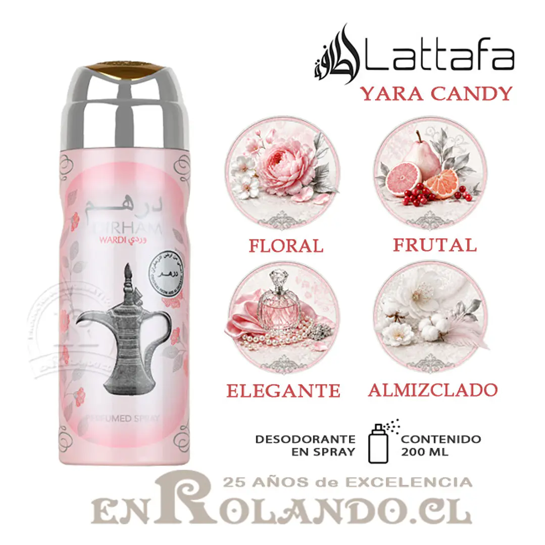 Lattafa Dirham Wardi Desodorante 200 ml ($3.490 x Mayor)  1