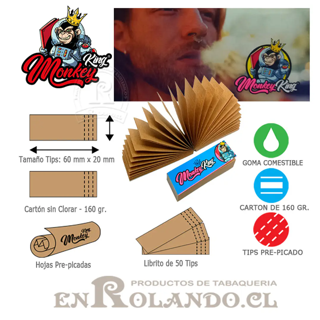 Boquillas (Tips) Monkey King Brown - Display 50 Uds 2