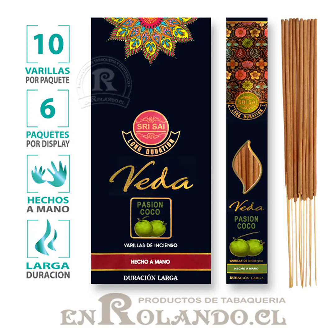 Incienso Premium Sri Sai Veda Pasión Coco 1