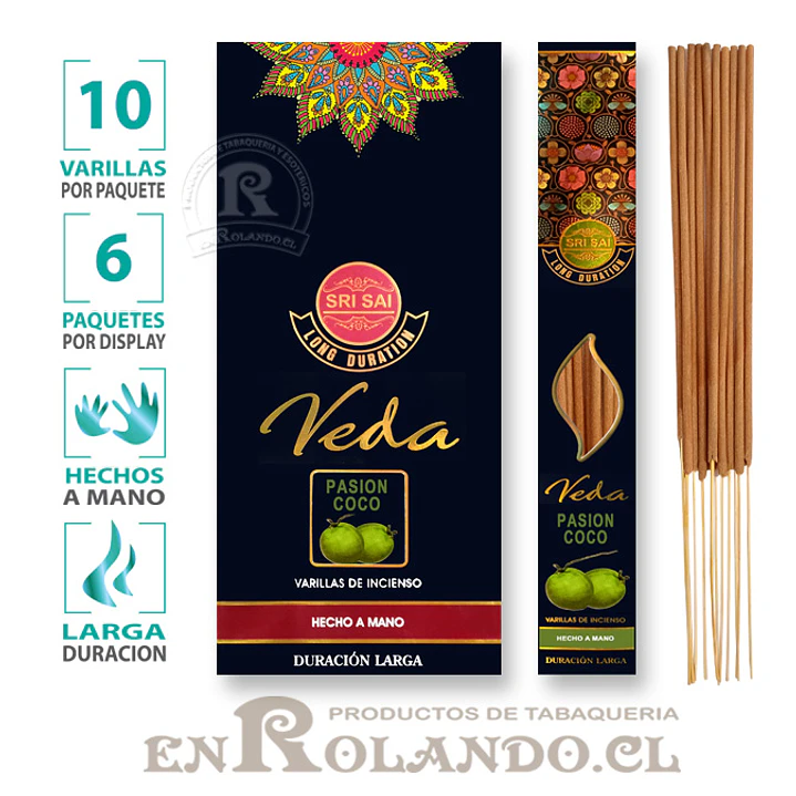 Incienso Premium Sri Sai Veda Pasión Coco 1