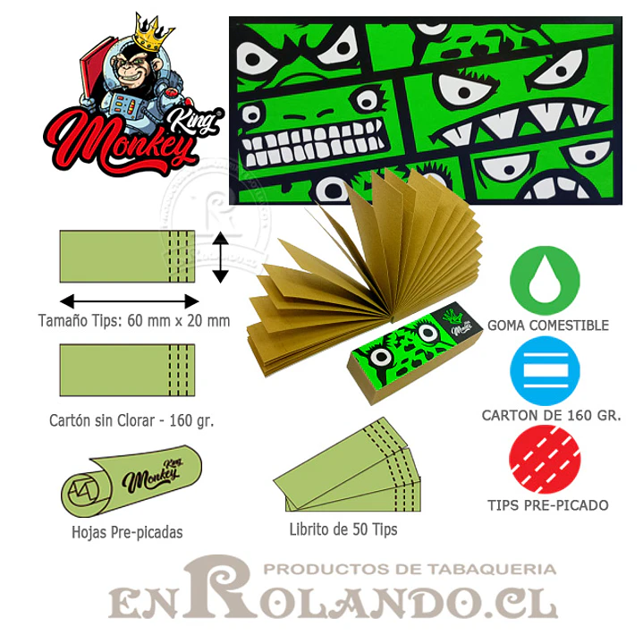 Boquillas (Tips) Monkey King Green - Display 50 Uds 2