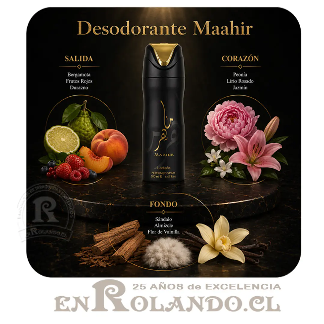 Lattafa Maahir Desodorante 200 ml ($3.490 x Mayor)  2