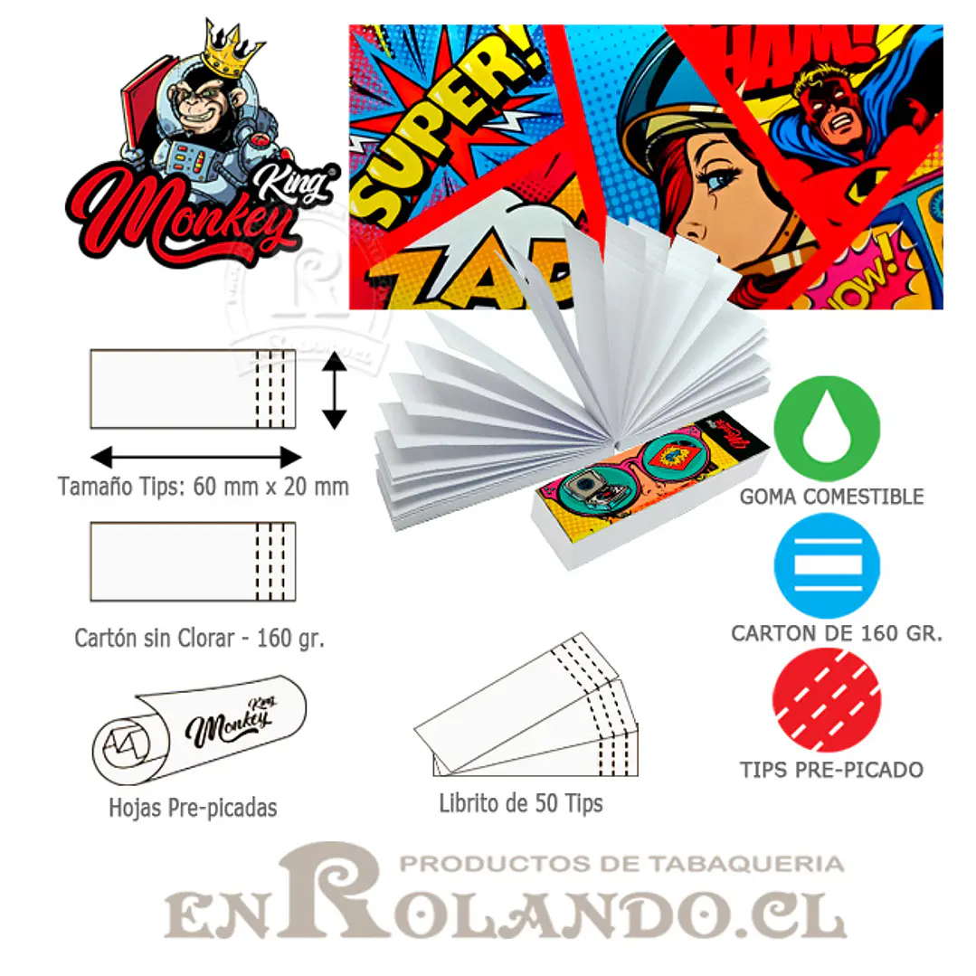 Boquillas (Tips) Monkey King White - Display 50 Uds 2