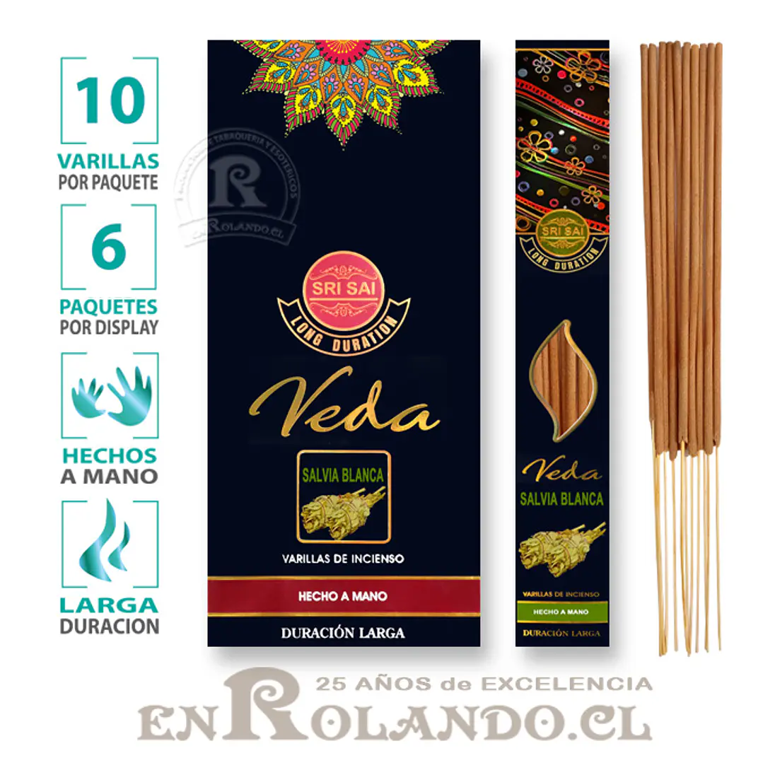 Incienso Premium Sri Sai Veda Salvia Blanca 1