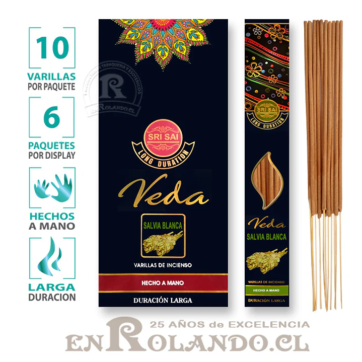 Incienso Premium Sri Sai Veda Salvia Blanca 1