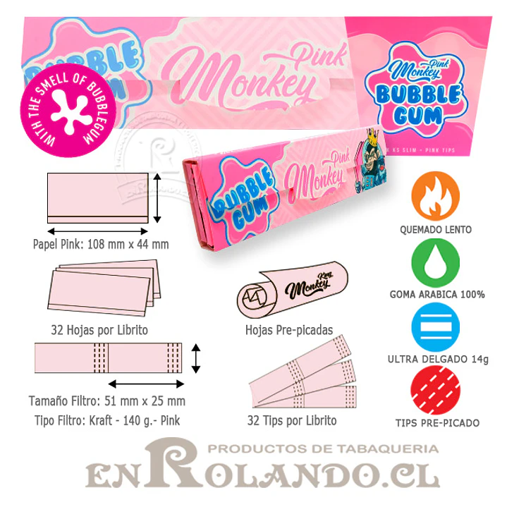 Combipack Monkey King Bubble Gum Pink - King Size - Display 2