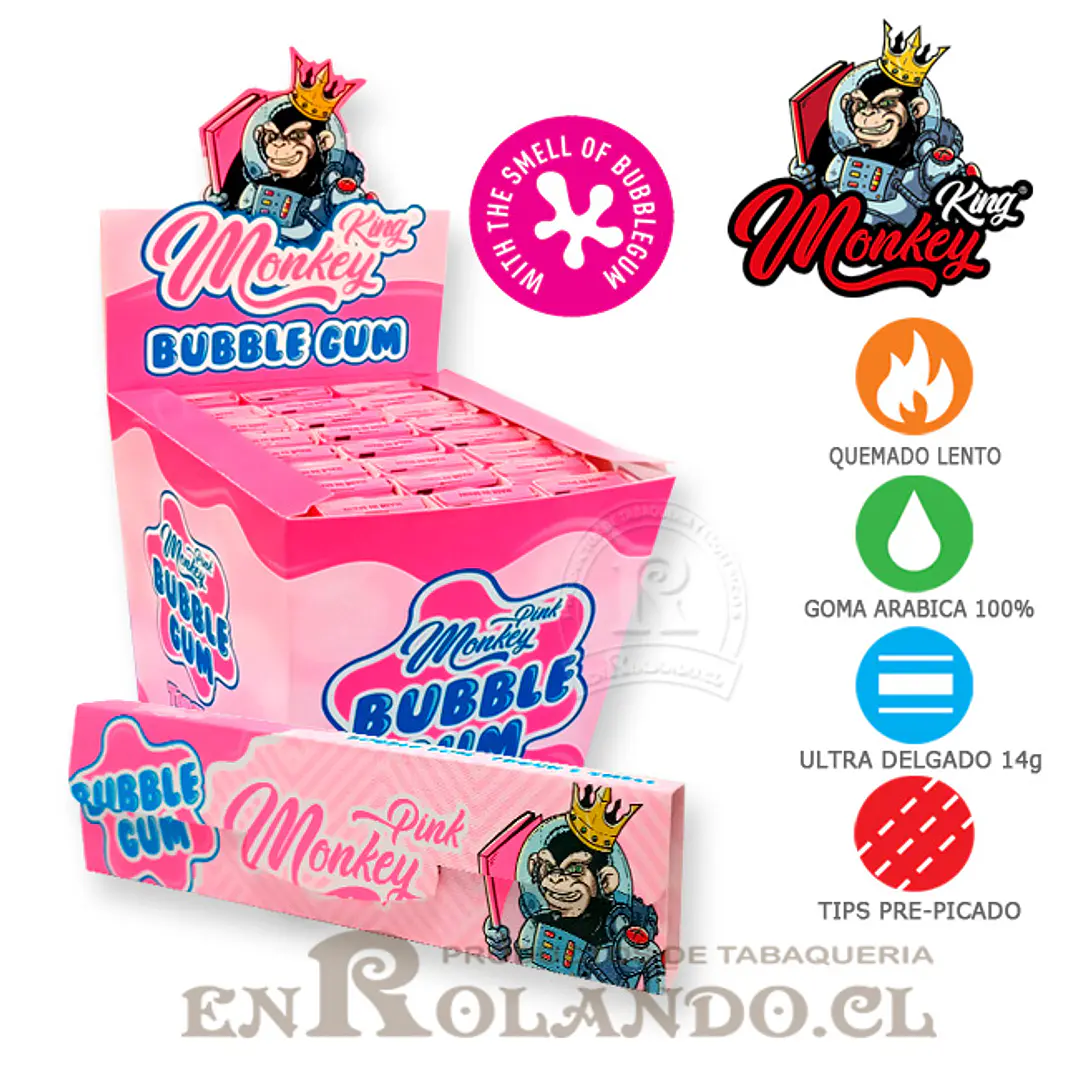 Combipack Monkey King Bubble Gum Pink - King Size - Display 1