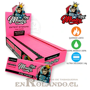 Papelillos Monkey King Ultrathin Pink 1 1/4 - Display