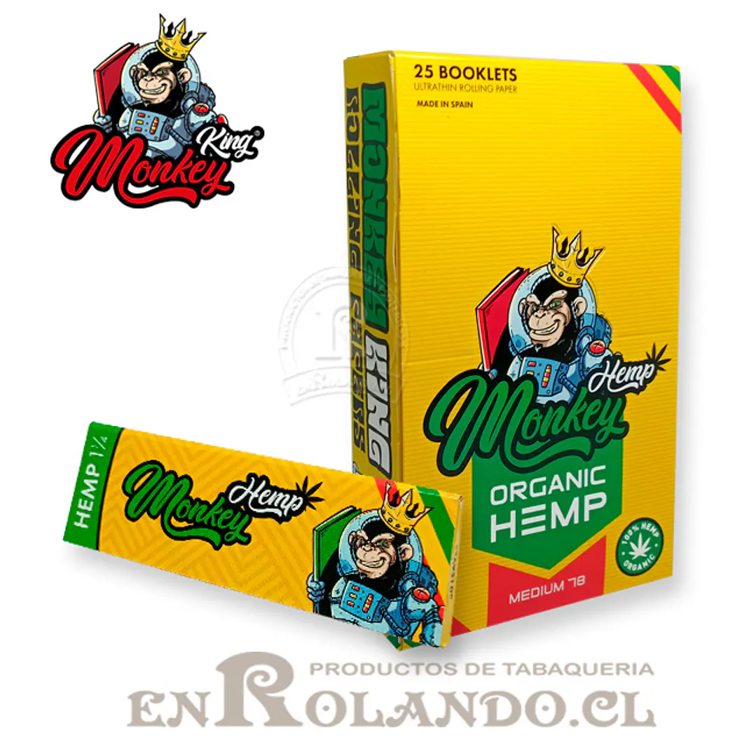 Papelillos Monkey King Organic Hemp 1 1/4 - Display 3