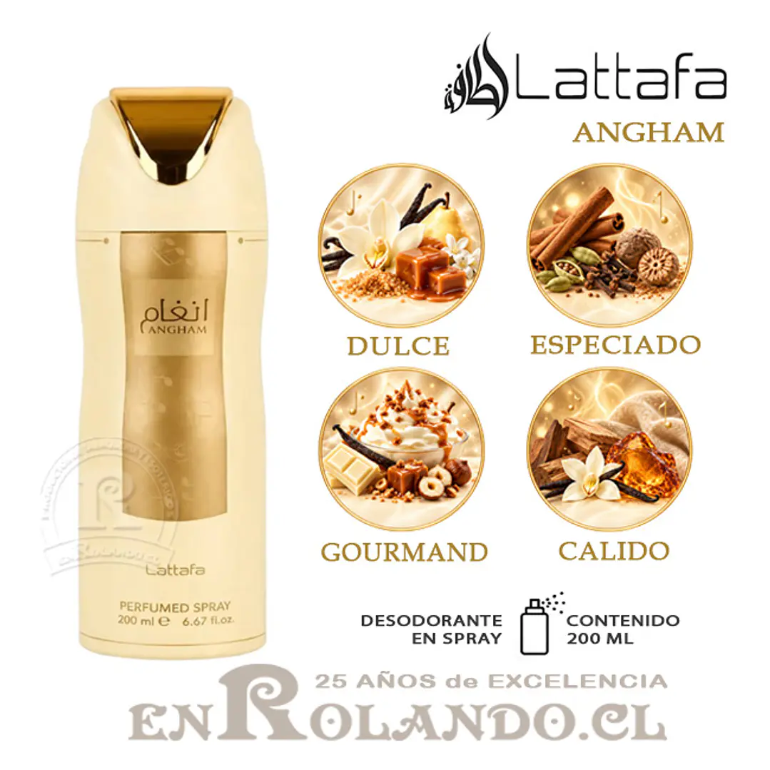 Lattafa Angham Desodorante 200 ml ($3.490 x Mayor)  1