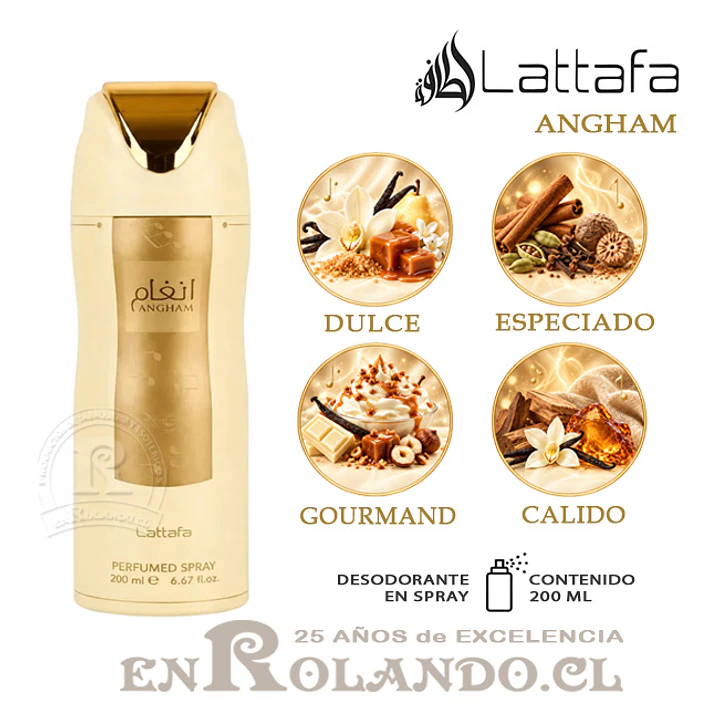 Lattafa Angham Desodorante 200 ml ($3.490 x Mayor)  1