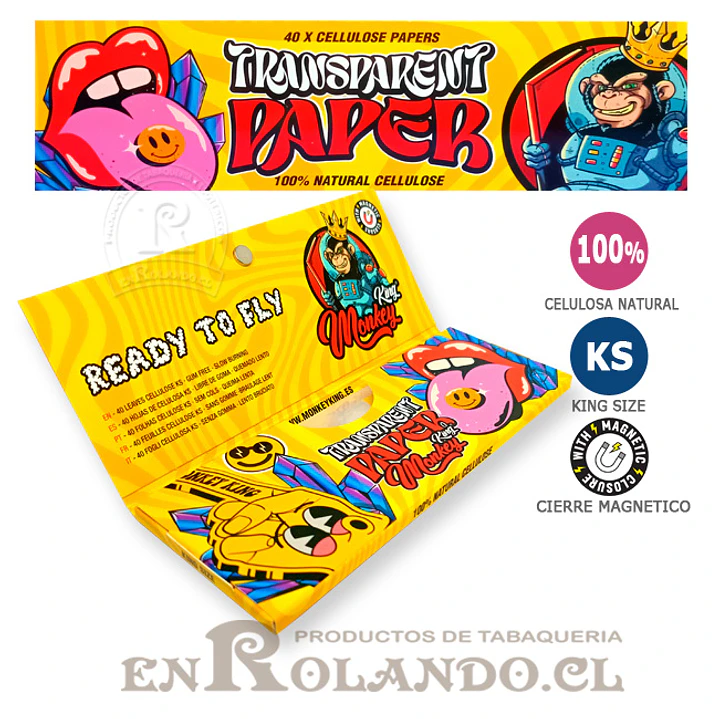 Papelillos Monkey King Celulosa King Size - Display  4