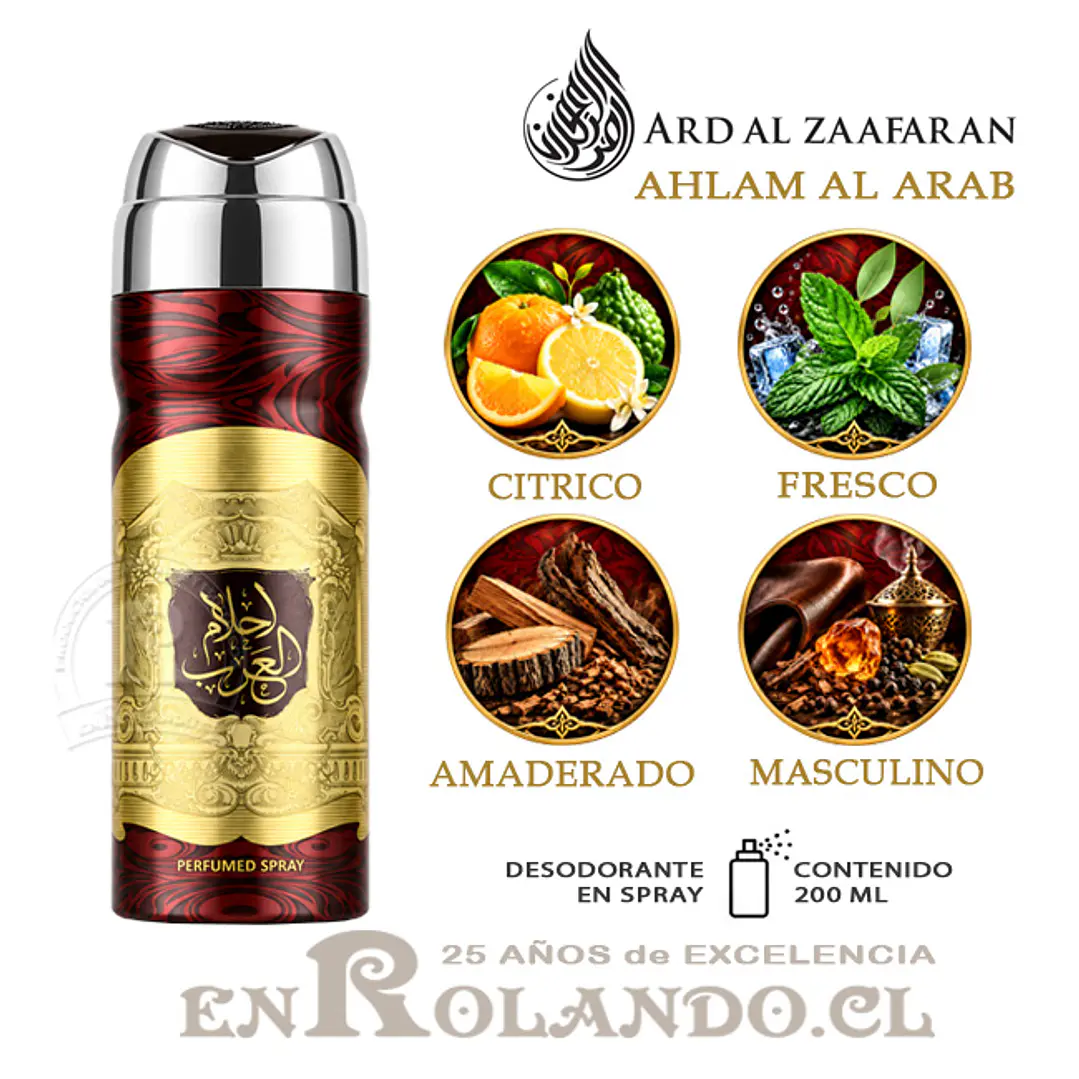 Ard Al Zaafaran Ahlam Al Arab Desodorante 200 ml ($3.490 x Mayor) 1