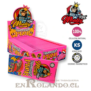 Papelillos Monkey King Celulosa Pink King Size - Display 