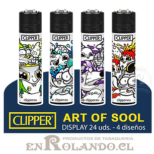 Encendedor Clipper Colección Art of Sool - 24 Uds. Display