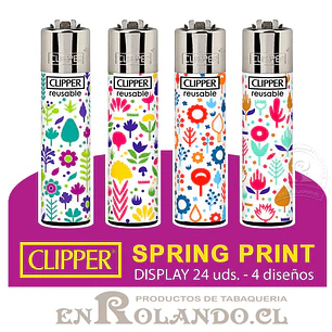 Encendedor Clipper Colección Spring Print - 24 Uds. Display