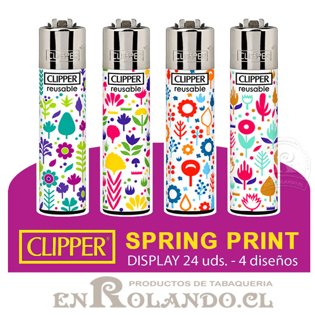 Encendedor Clipper Colección Spring Print - 24 Uds. Display 1