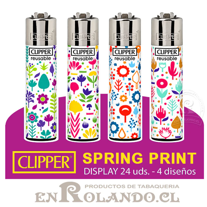 Encendedor Clipper Colección Spring Print - 24 Uds. Display 1