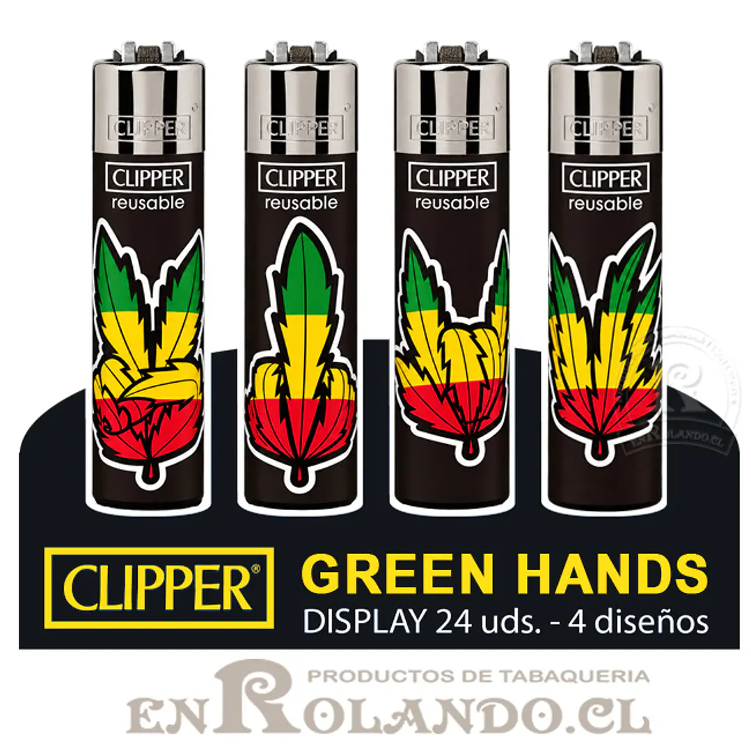 Encendedor Clipper Colección Green Hands - 24 Uds. Display 1