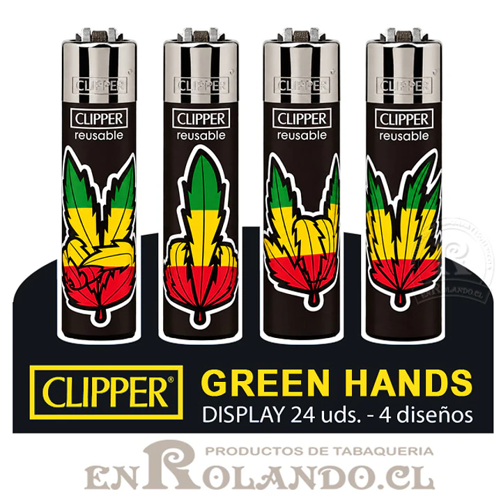 Encendedor Clipper Colección Green Hands - 24 Uds. Display 1
