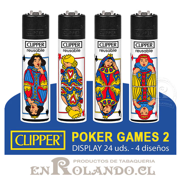 Encendedor Clipper Colección Poker Games 2 - 24 Uds. Display 1