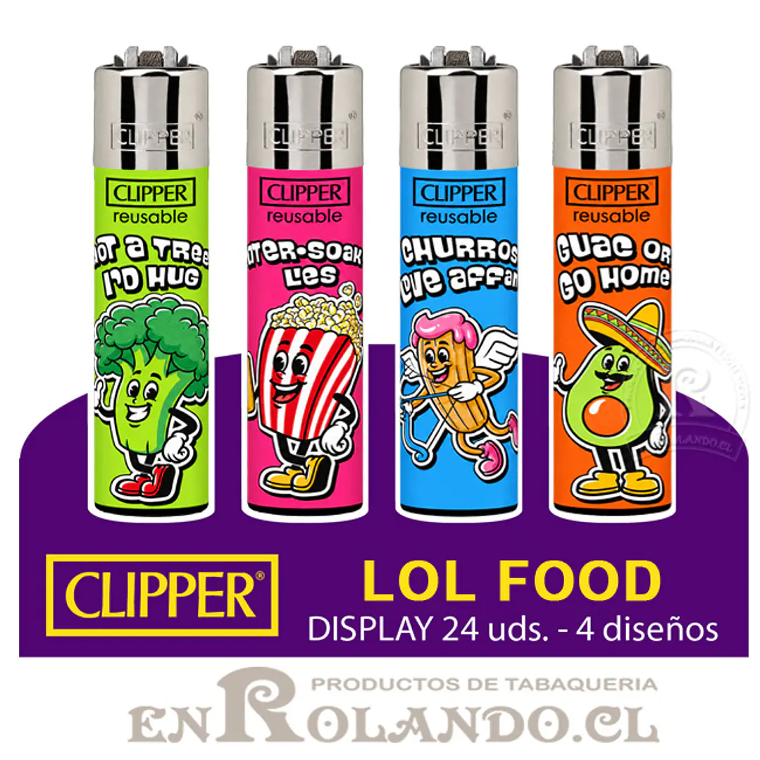 Encendedor Clipper Colección Lol Food - 24 Uds. Display 1