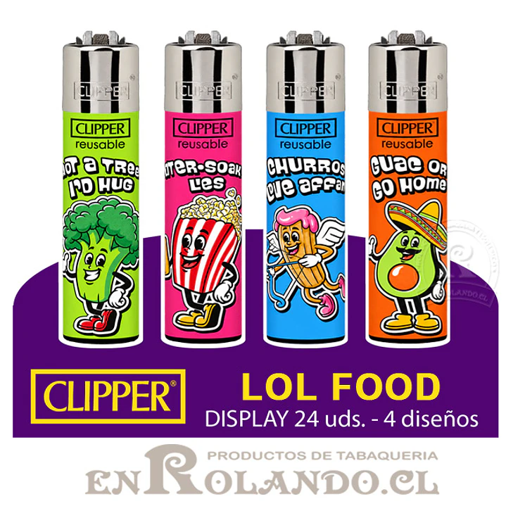 Encendedor Clipper Colección Lol Food - 24 Uds. Display 1