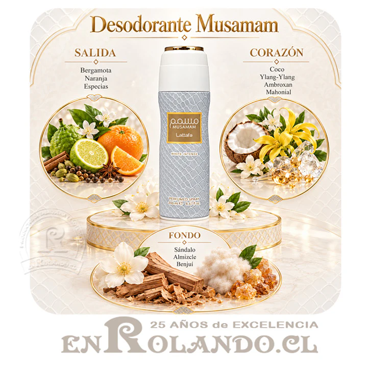 Lattafa Musamam White Intense Desodorante 200 ml ($3.490 x Mayor)  2