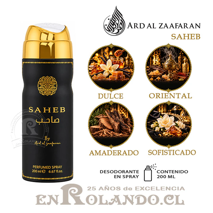 Ard Al Zaafaran Saheb Desodorante 200 ml ($3.490 x Mayor)  1