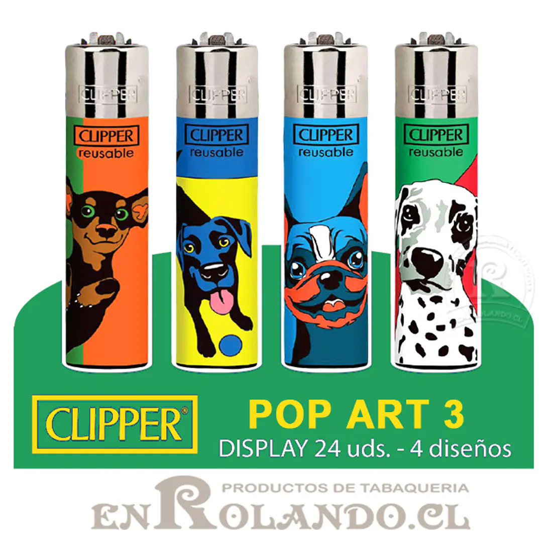 Encendedor Clipper Colección Pop Art 3 - 24 Uds. Display 1