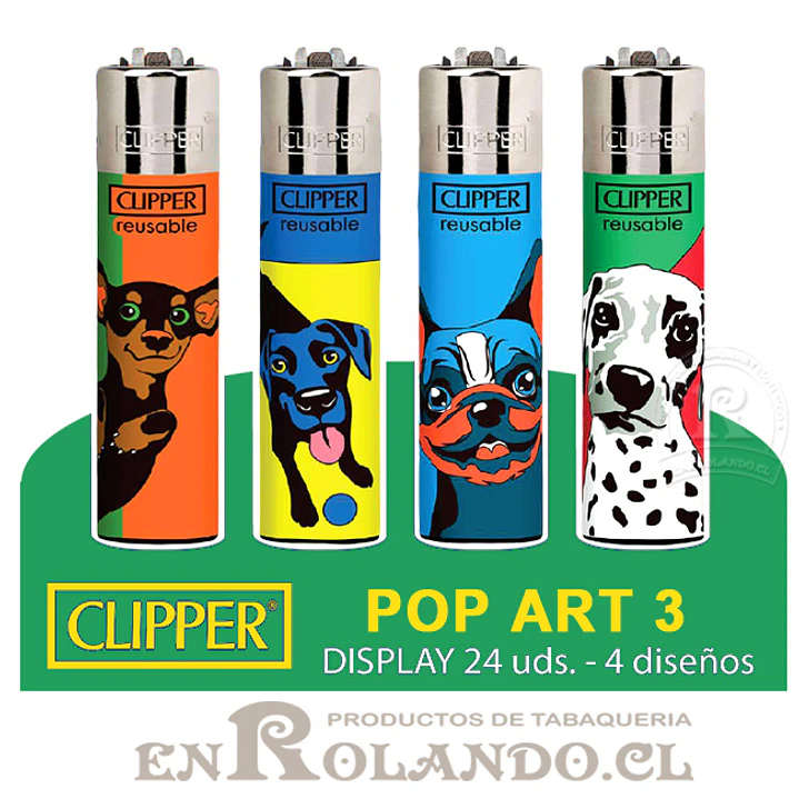 Encendedor Clipper Colección Pop Art 3 - 24 Uds. Display 1