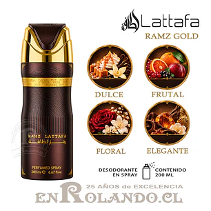 Lattafa Ramz Gold Desodorante 200 ml ($3.490 x Mayor) 