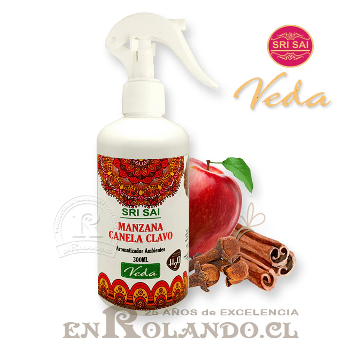 Sri Sai Aromatizador Manzana Canela Clavo 300 ml ($2.990 x Mayor) 1